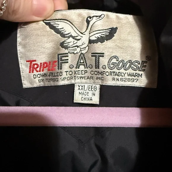 Men's Black Triple Fat Goose down heavy jacket‎ - Picture 3 of 5